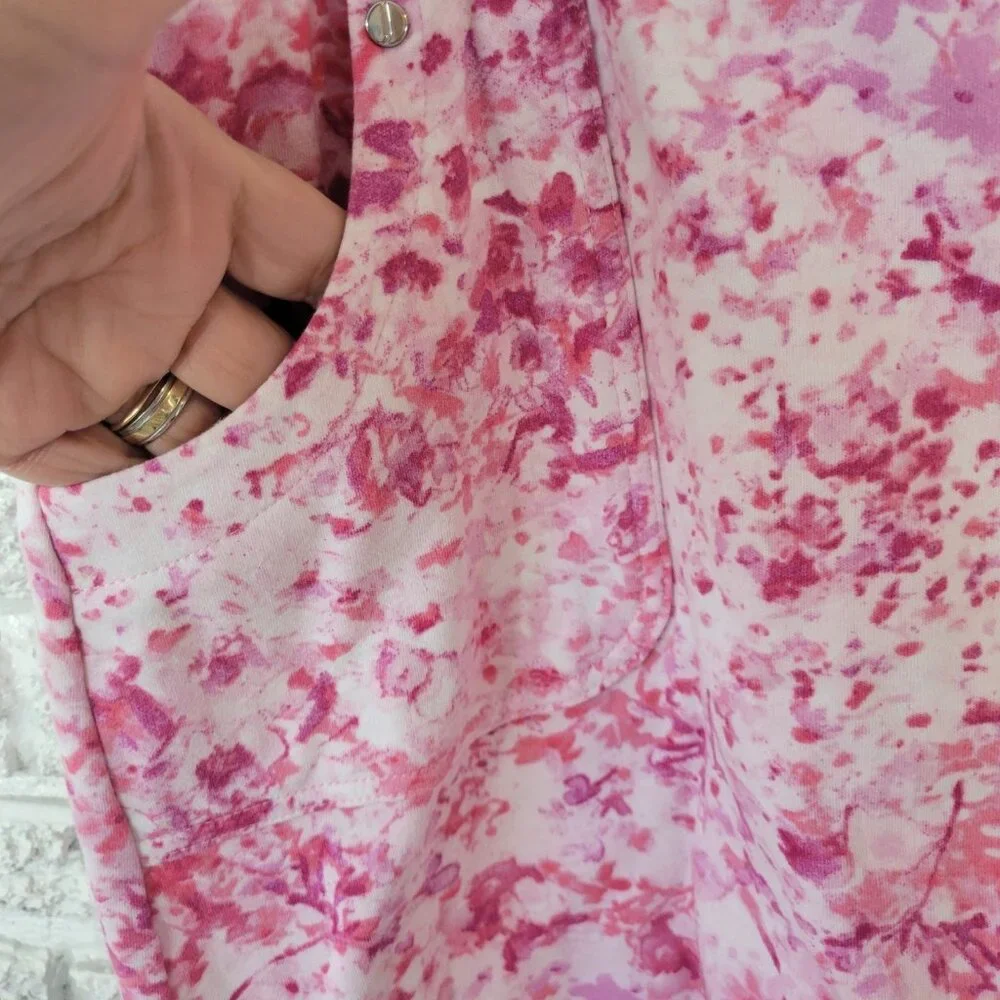 Jones New York XL Pink Floral Skort Cotton Pull On Elastic Waist FLO309XE